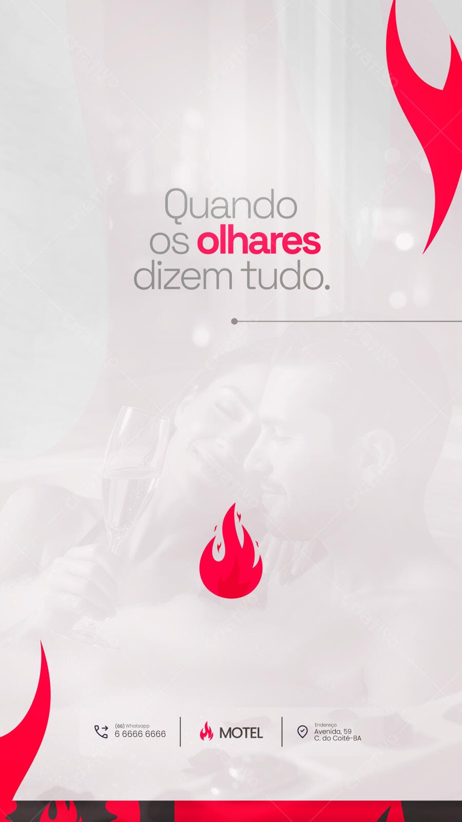 Flyer Vertical para Motel Romântico PSD Editável