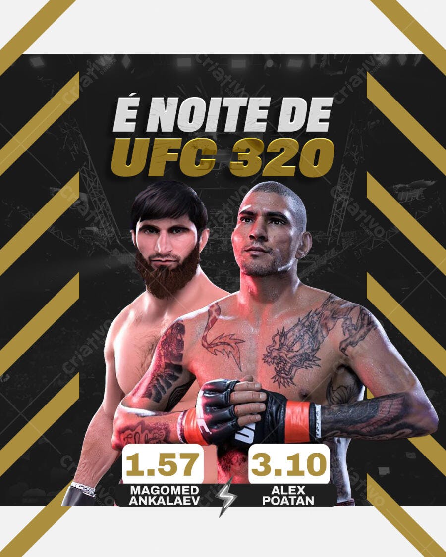Flyer para Noite de Luta UFC 320 PSD Editável