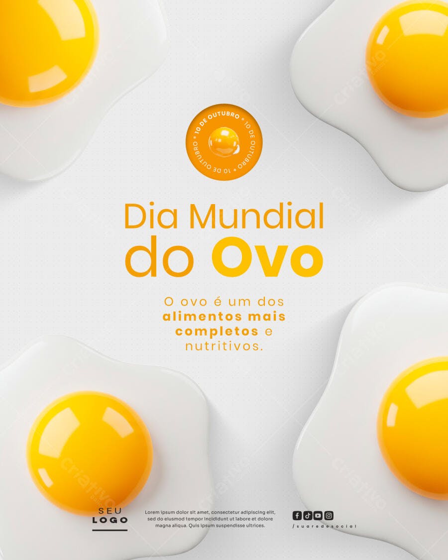 Flyer Dia Mundial do Ovo PSD Editável
