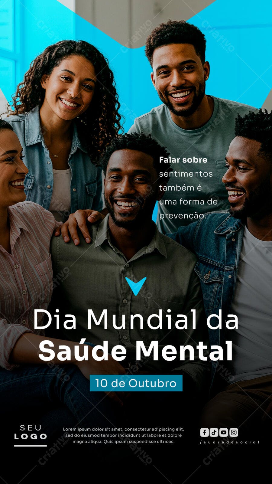 Flyer para o Dia Mundial da Saúde Mental PSD Editável