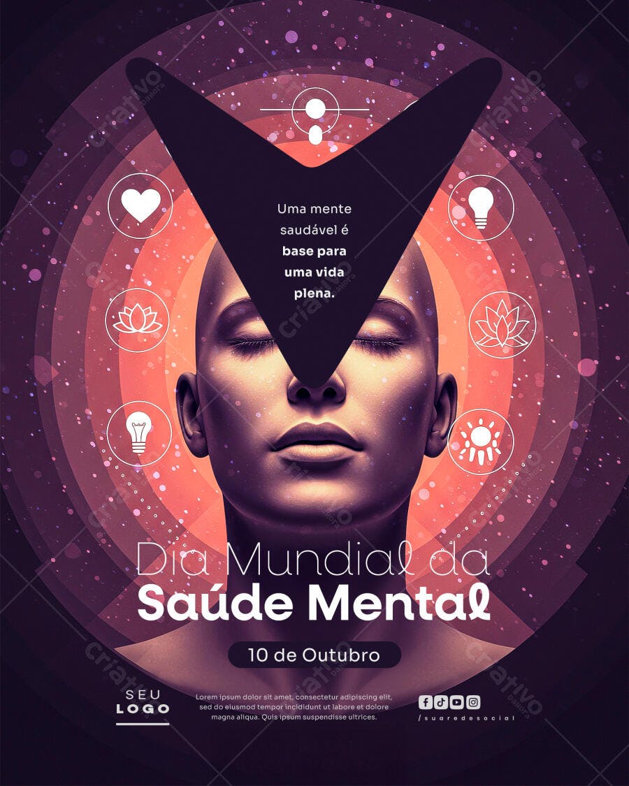 Flyer Dia Mundial da Saúde Mental Psd Editável