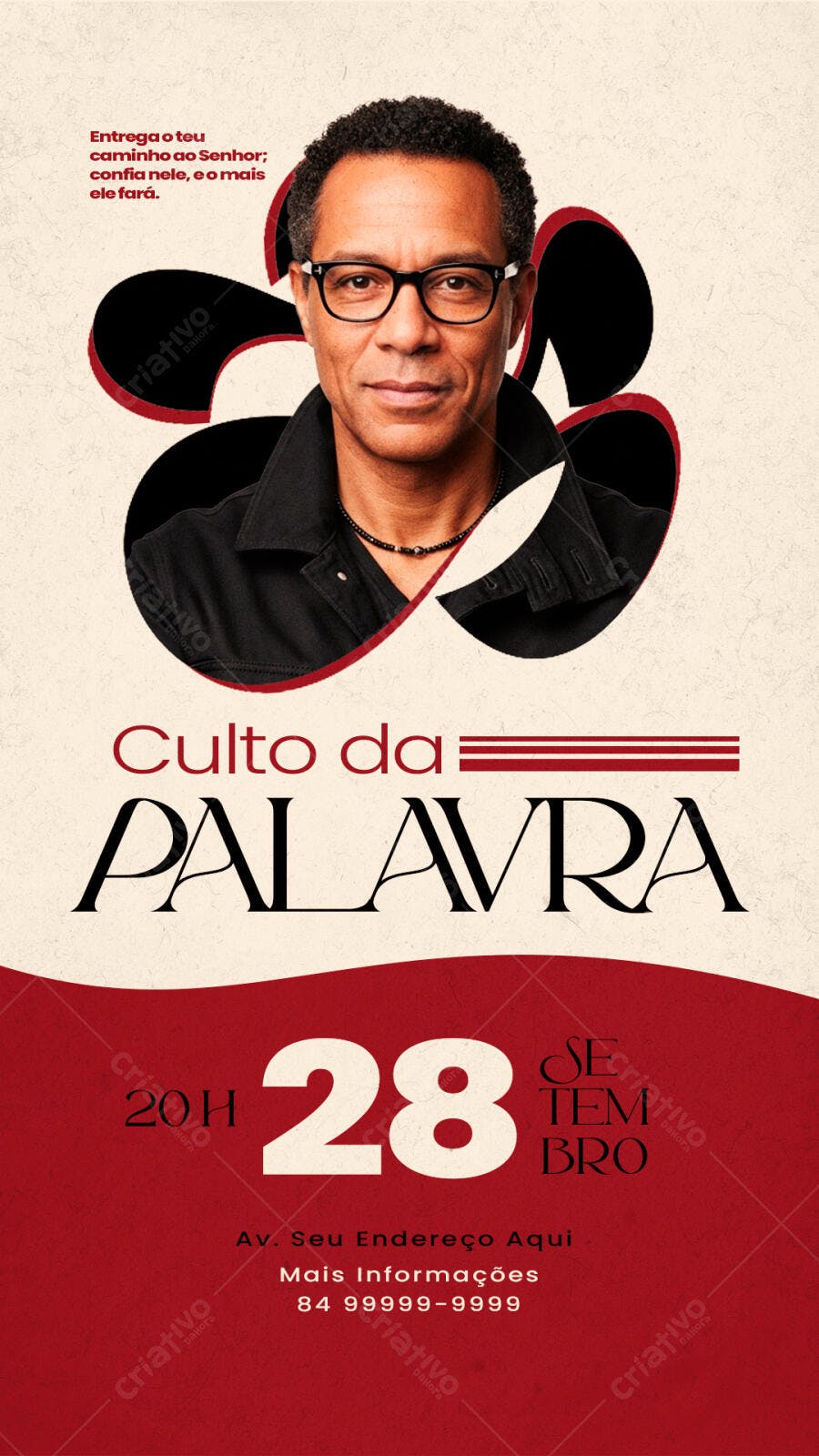 Flyer Culto da Palavra Evento Religioso PSD Editável