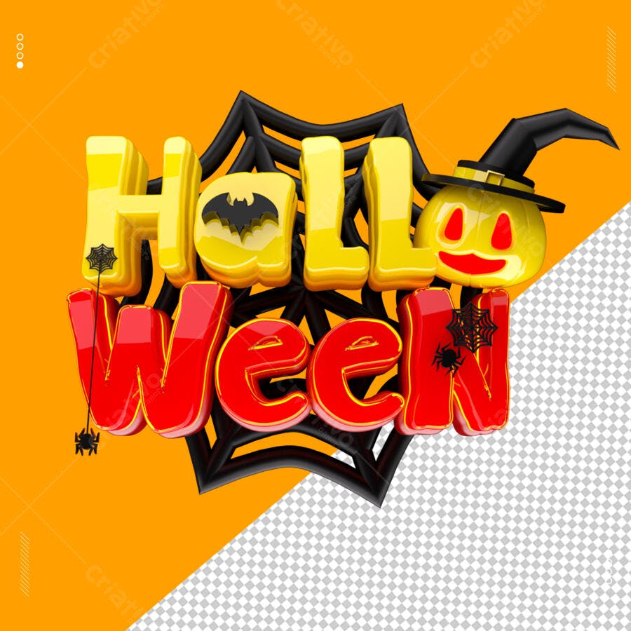 Flyer 3D para Halloween Hall Week PSD Editável