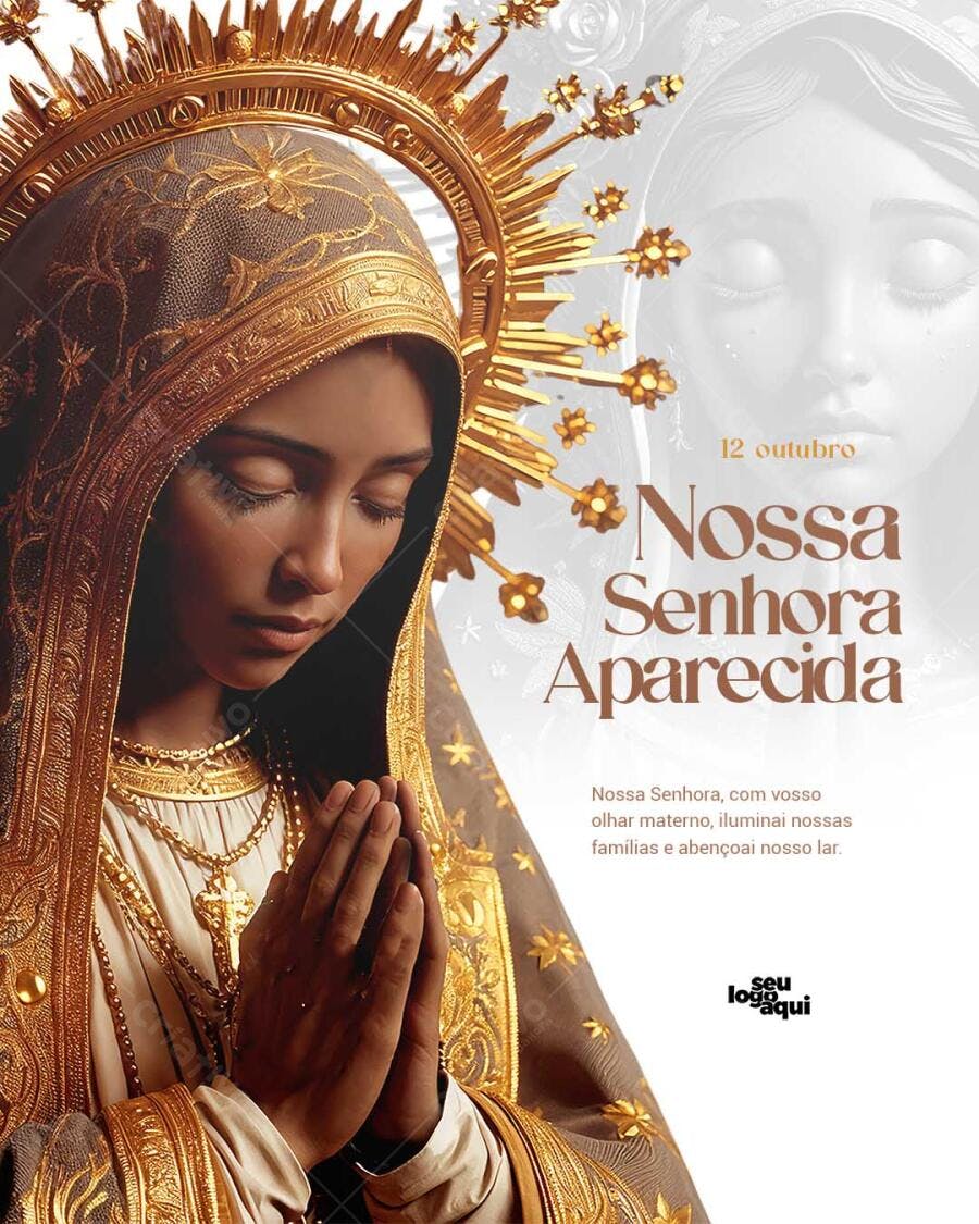 Flyer Social Media para Dia de Nossa Senhora Aparecida PSD Editável