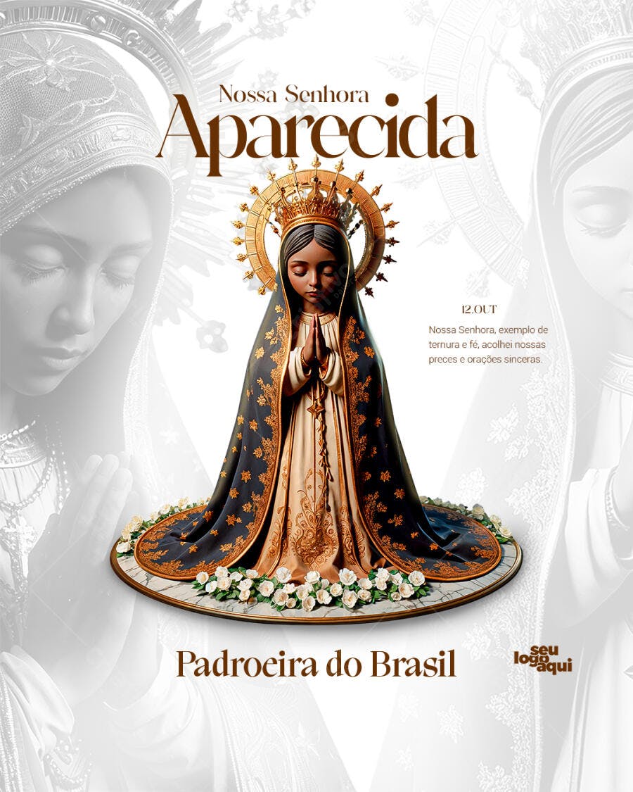 Flyer Nossa Senhora Aparecida Padroeira do Brasil PSD Editável