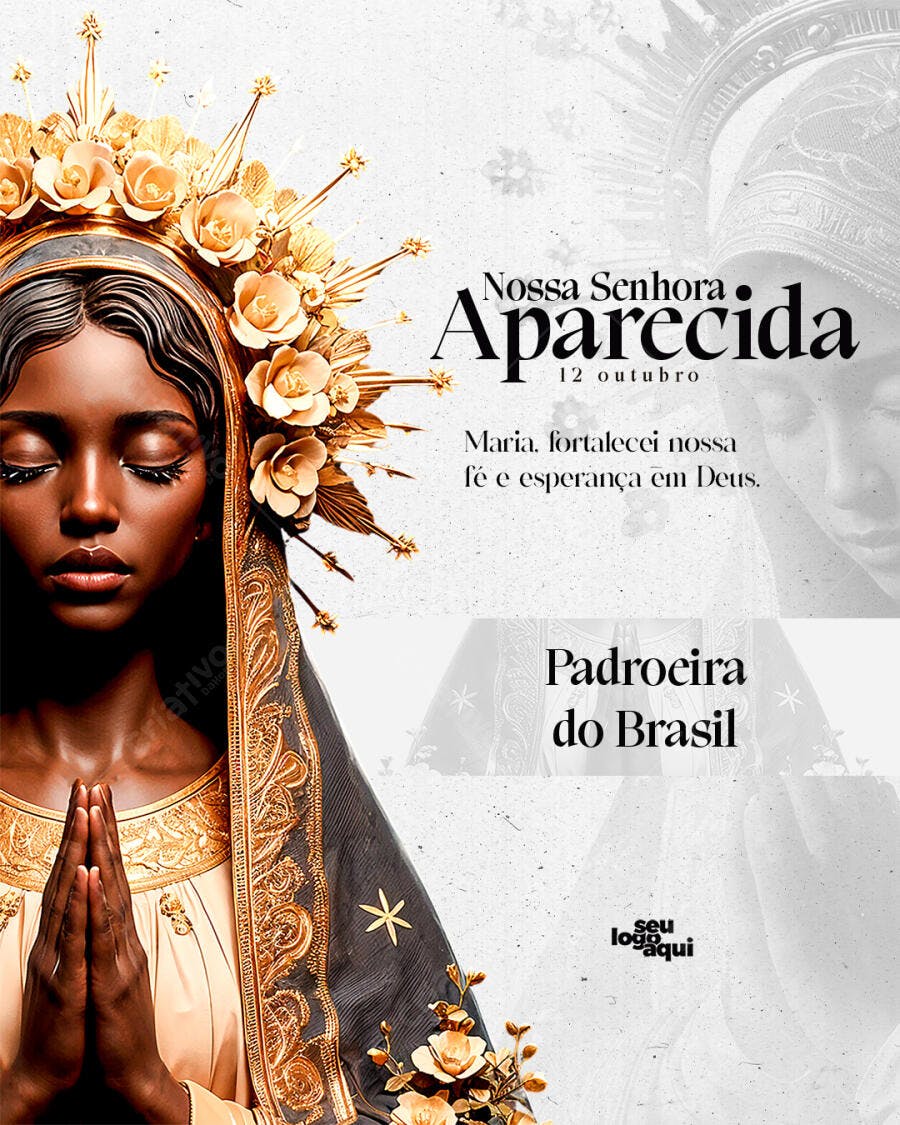 Flyer Social Nossa Senhora Aparecida 12 Outubro PSD Editável