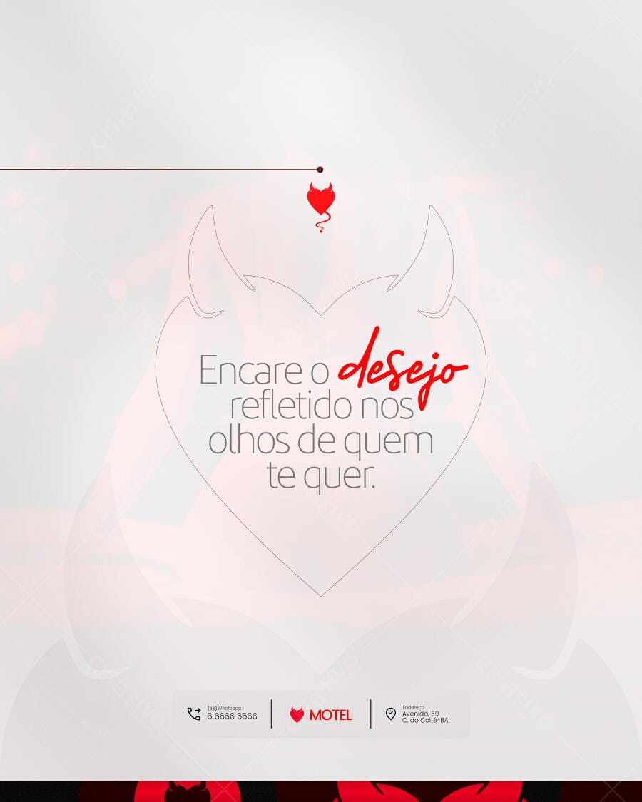 Flyer para Motel Encare o Desejo Romântico PSD Editável