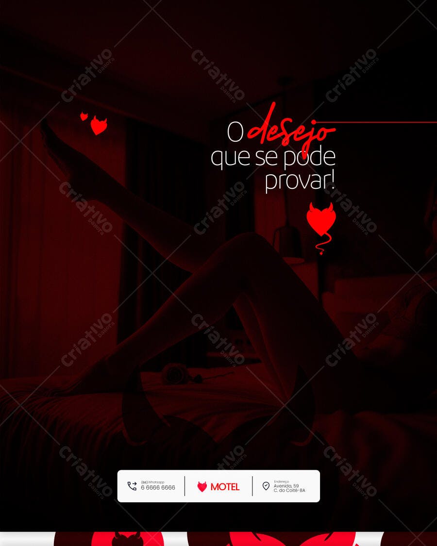 Flyer Social Media Motel O Desejo que se Pode Provar PSD Editável