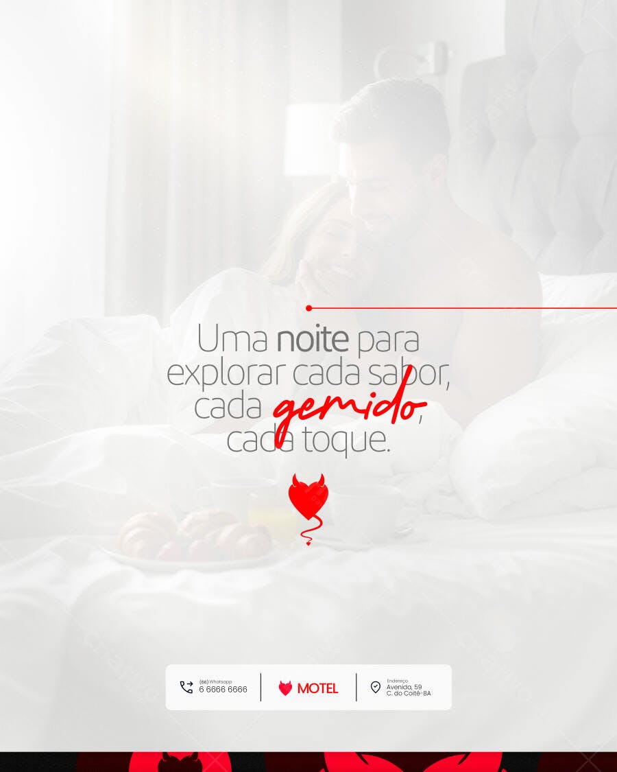 Flyer Motel Noite Romântica PSD Editável