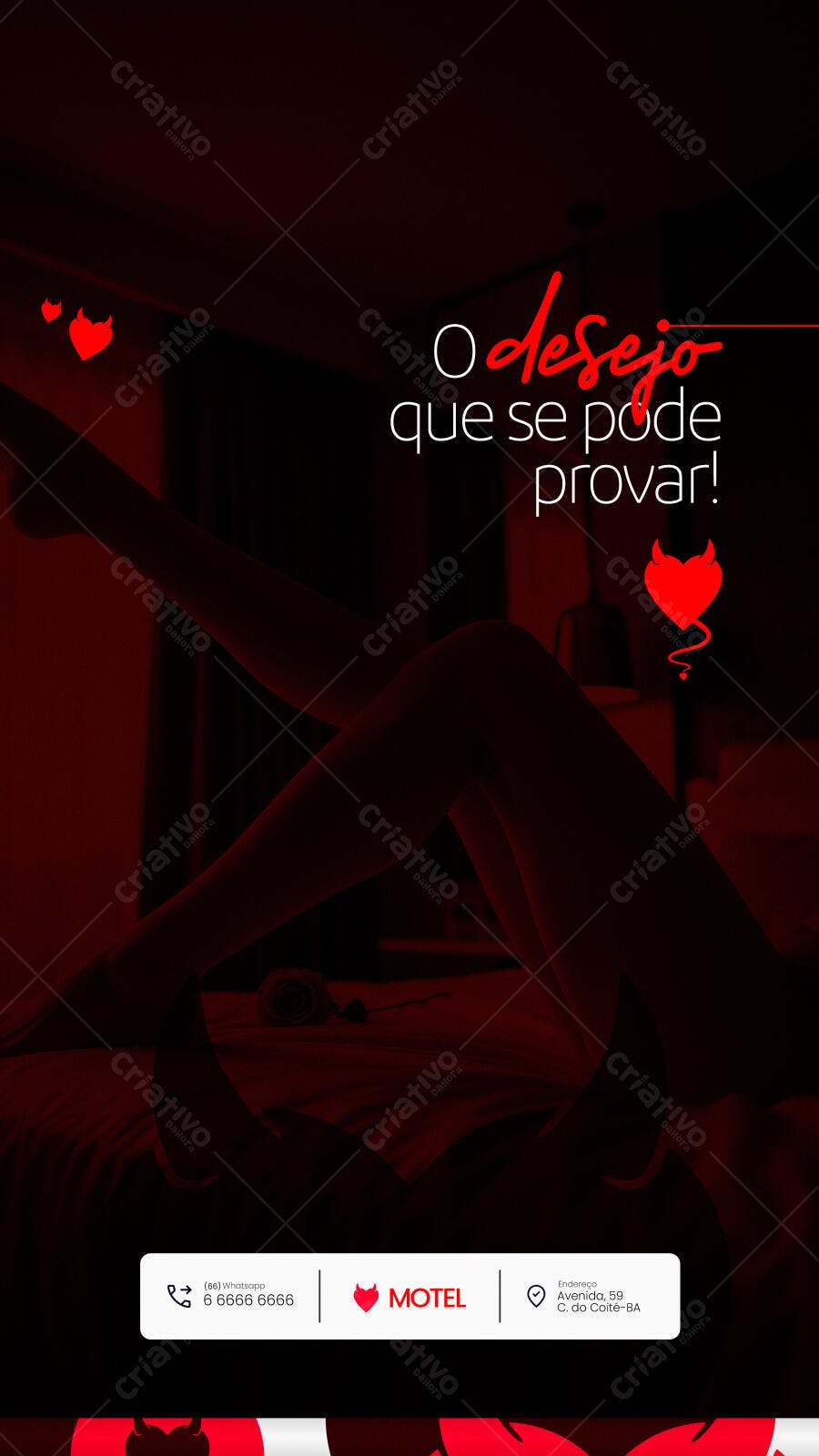 Flyer Motel O Desejo que se Pode Provar PSD Editável