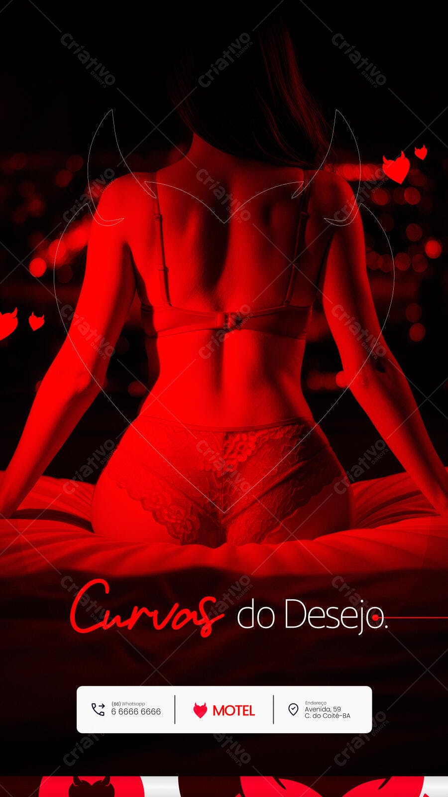 Flyer Motel Curvas do Desejo PSD Editável