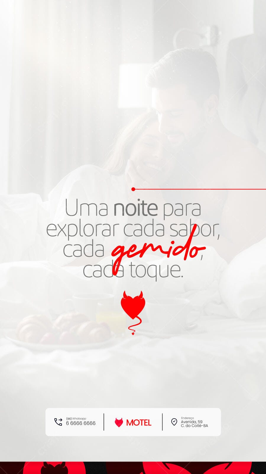 Flyer Motel para Noite Romântica PSD Editável