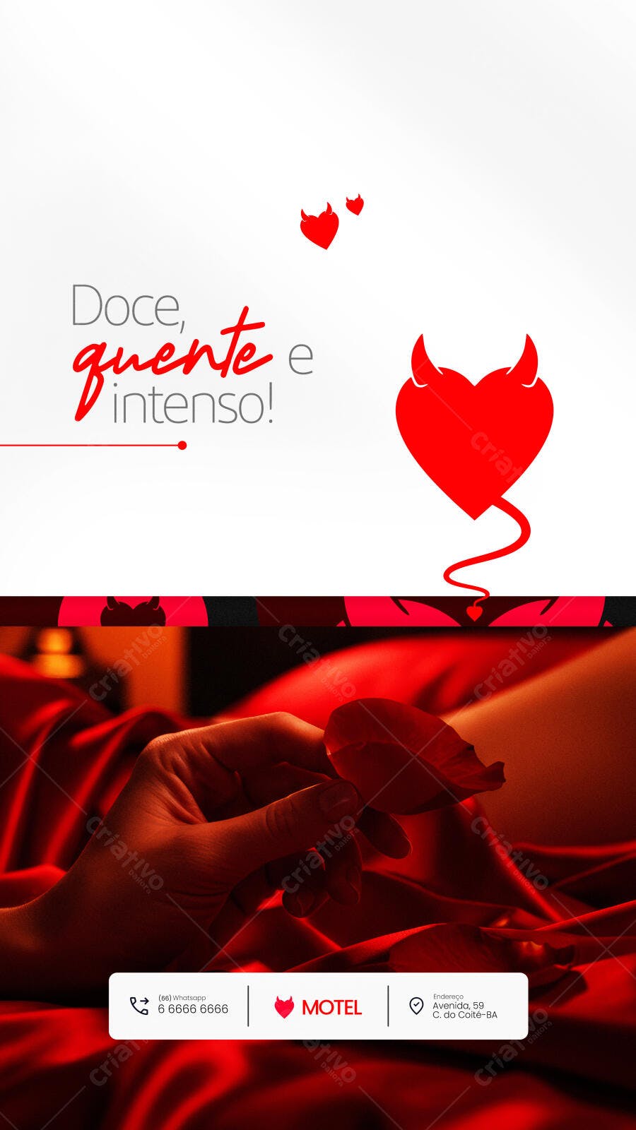 Flyer para Motel Doce Quente Intenso PSD Editável