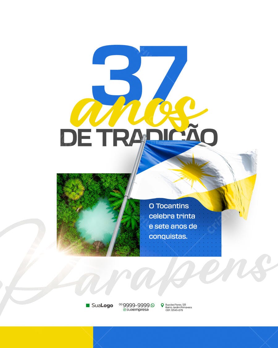 Flyer 37 Anos de Tradição Tocantins PSD Editável