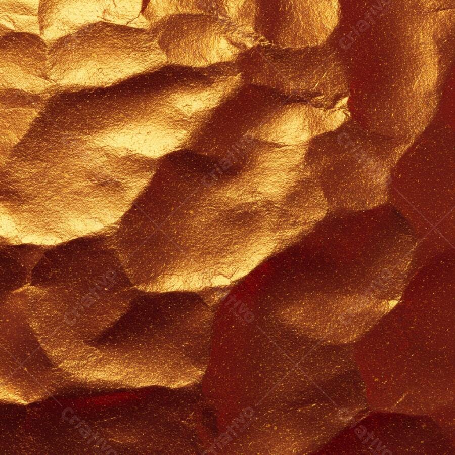 Textura Ouro Amassado Brilhante para Fundo Luxuoso e Material 3D