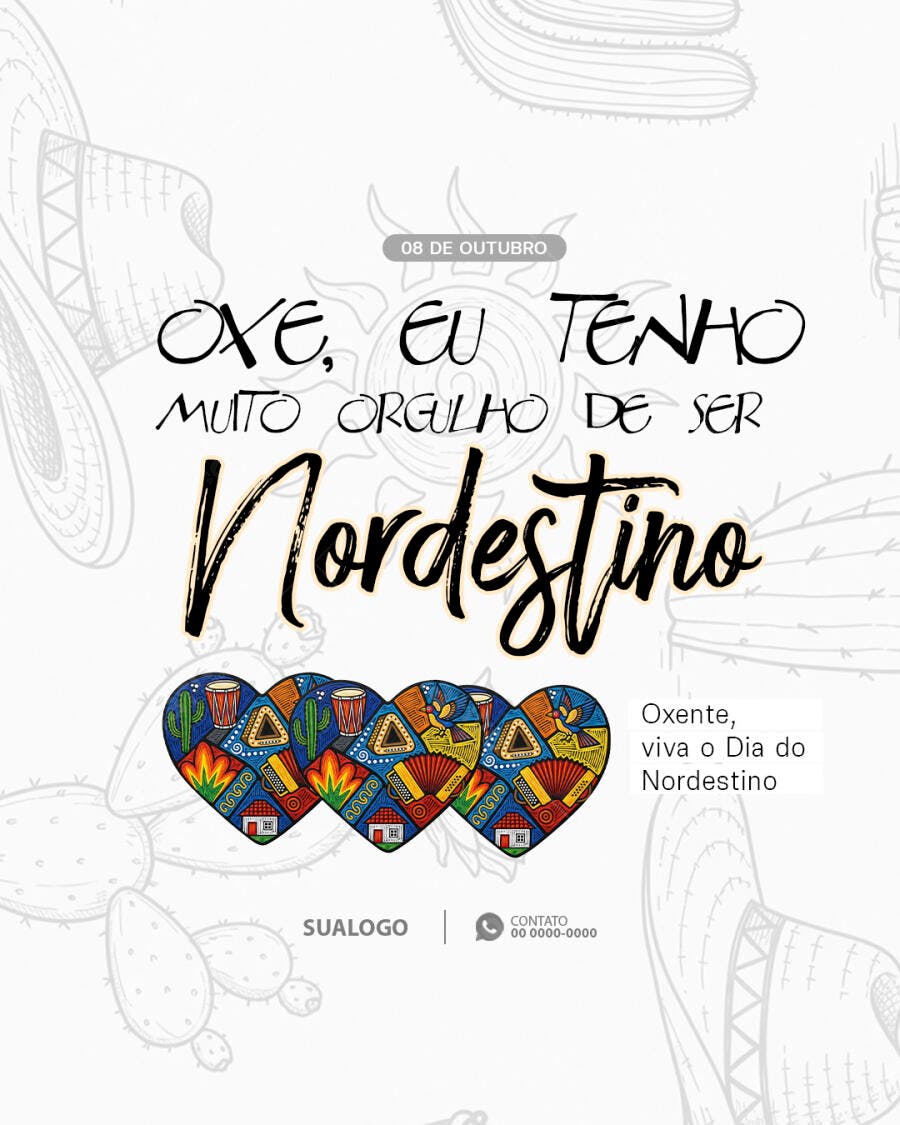 Flyer Dia do Nordestino Celebração Cultural Psd Editável