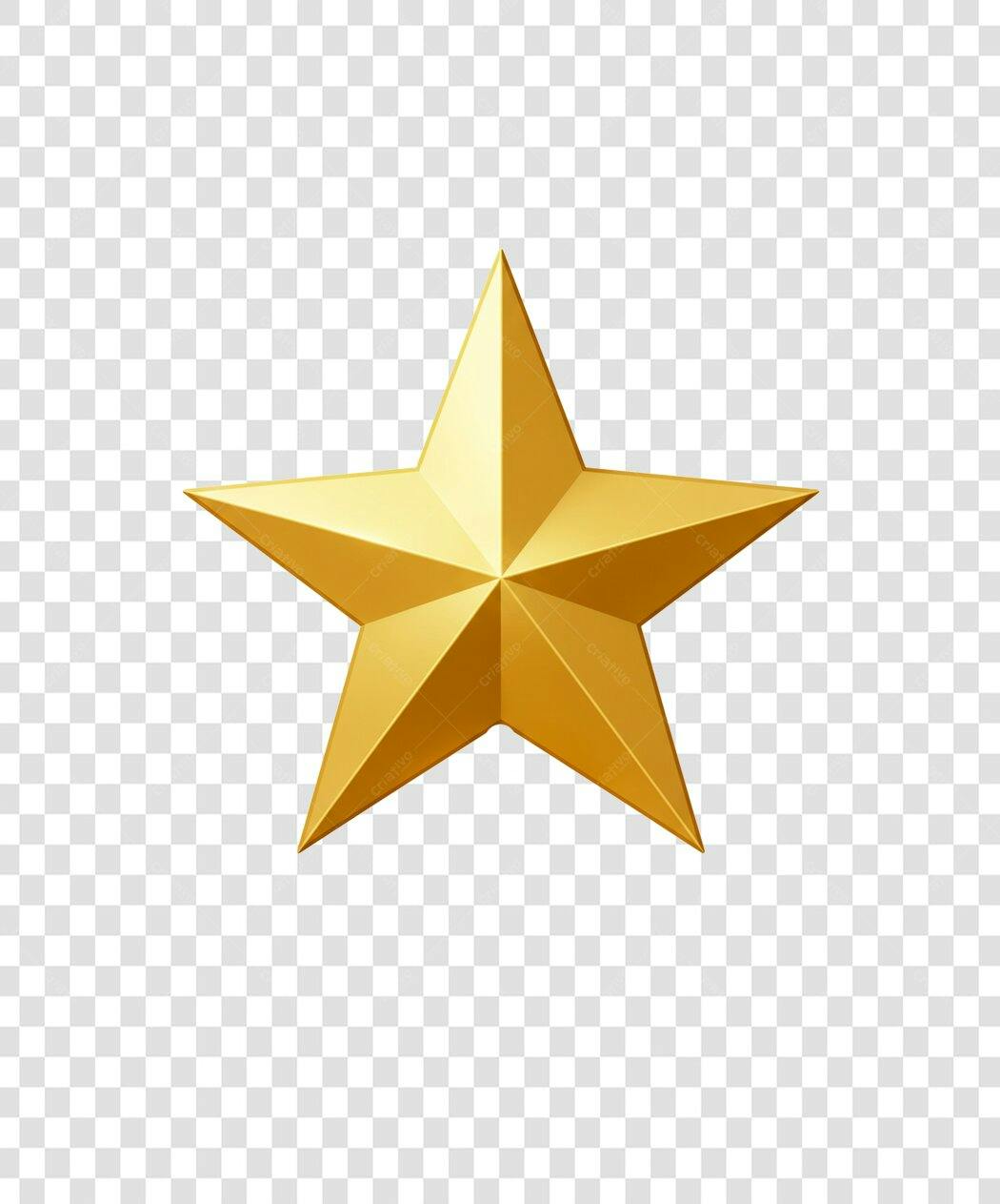 Ícone Estrela Dourada 3D para Premiação e Celebração PNG com fundo transparente