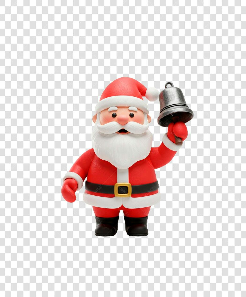 Ilustração de Papai Noel Natal Sino Vermelho Branco PNG com fundo transparente