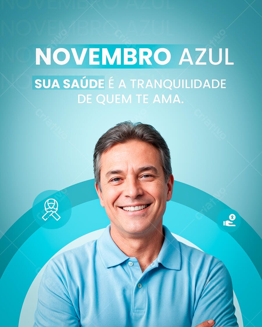 Flyer Novembro Azul Conscientização Saúde Masculina PSD Editável
