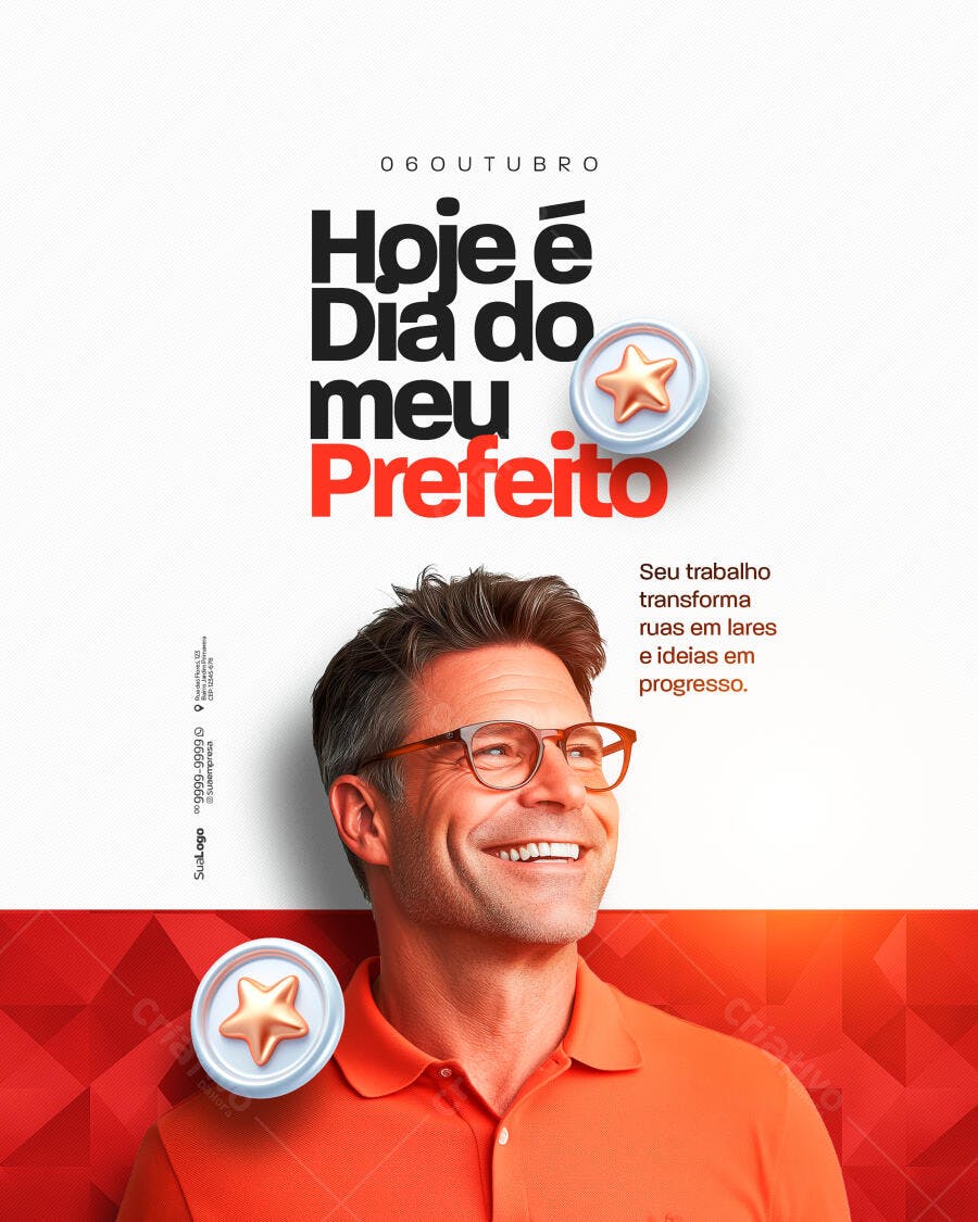 Flyer Dia do Prefeito 06 Outubro Psd Editável