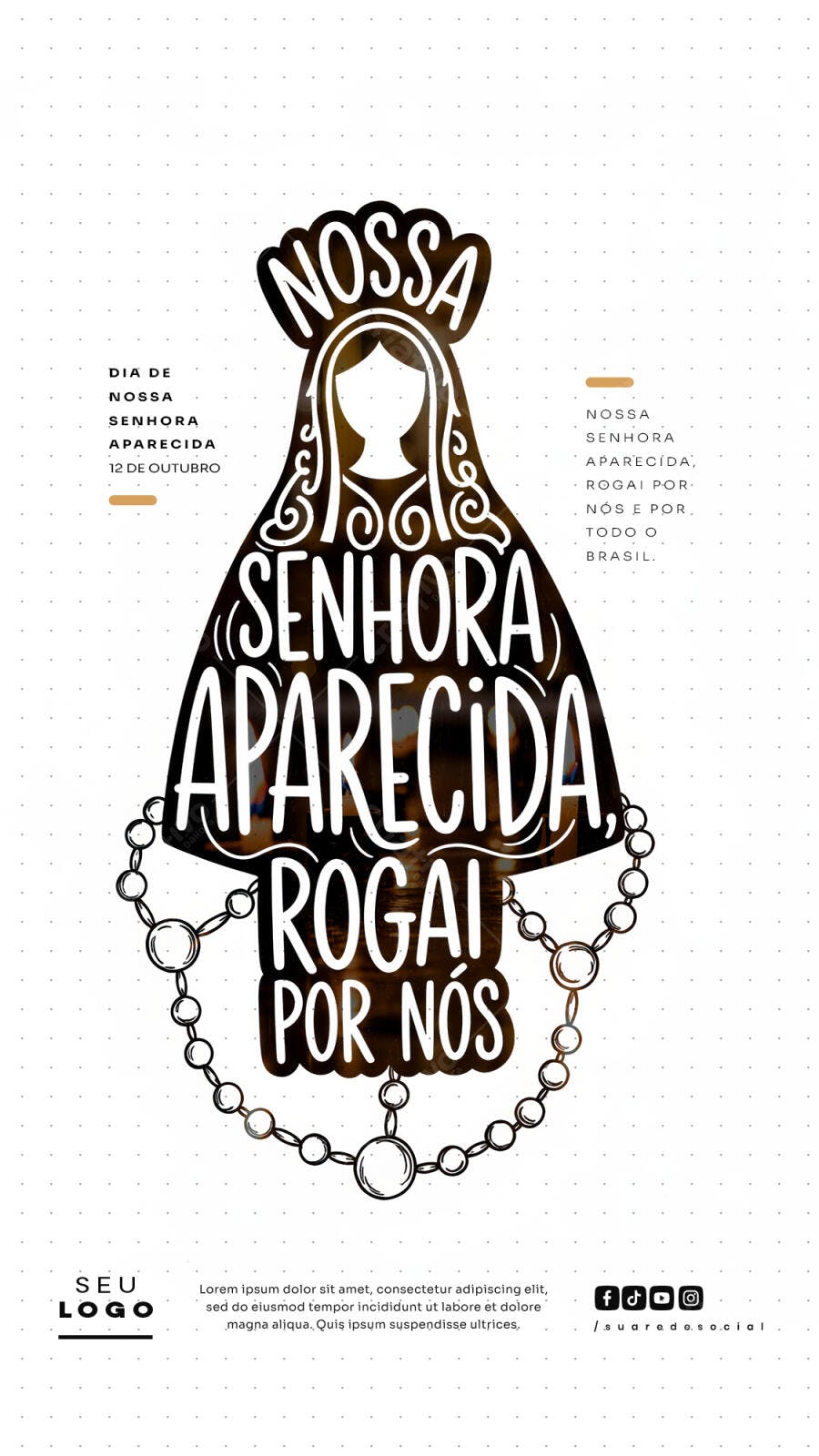Flyer para Dia de Nossa Senhora Aparecida PSD Editável