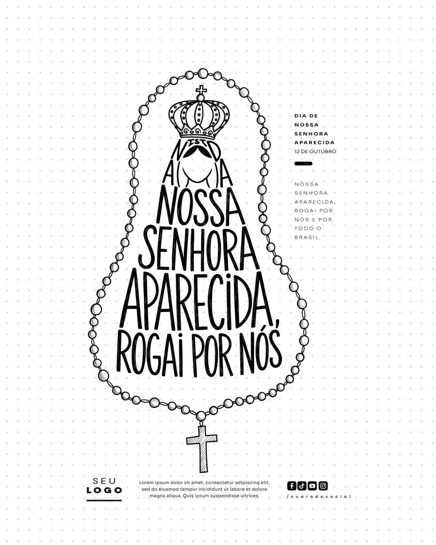 Post para Dia de Nossa Senhora Aparecida PSD Editável