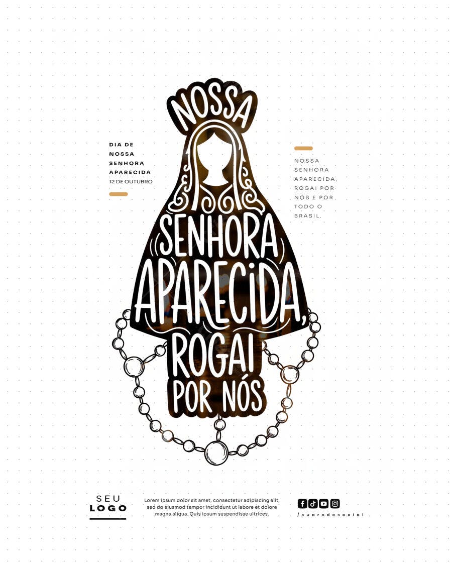 Flyer Dia de Nossa Senhora Aparecida 12 de Outubro PSD Editável