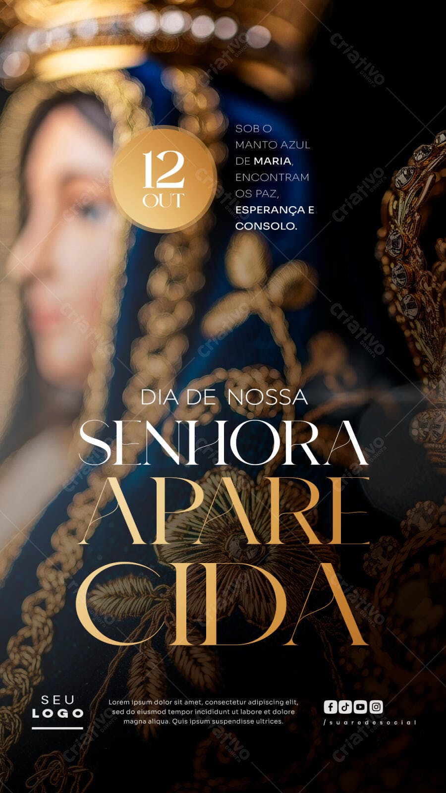 Flyer Dia de Nossa Senhora Aparecida PSD Editável