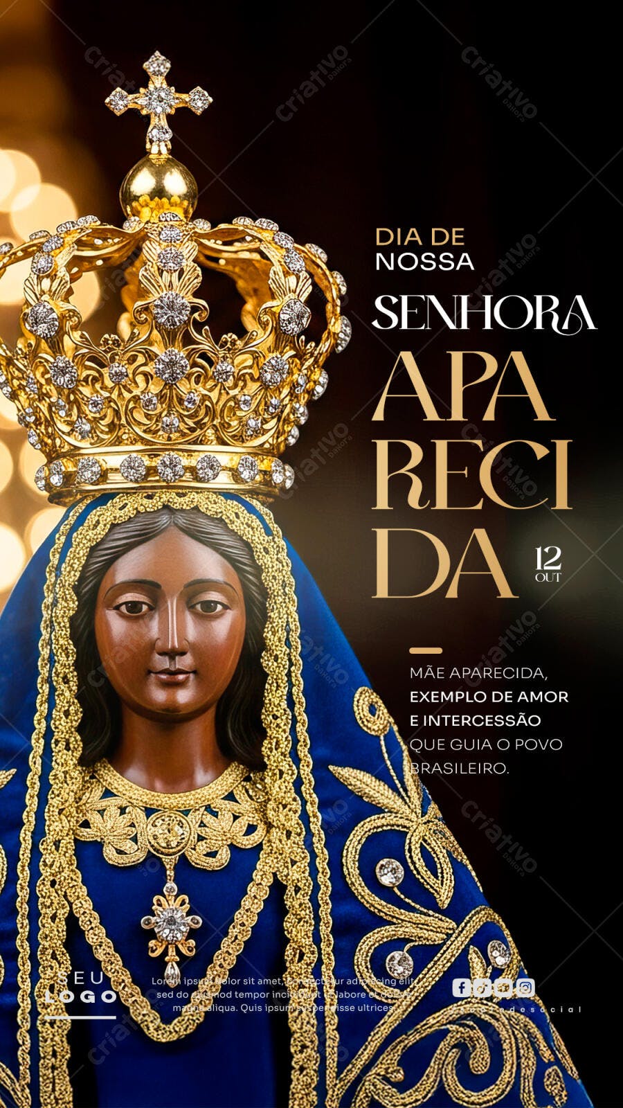 Post Social Mídia Dia de Nossa Senhora Aparecida PSD Editável