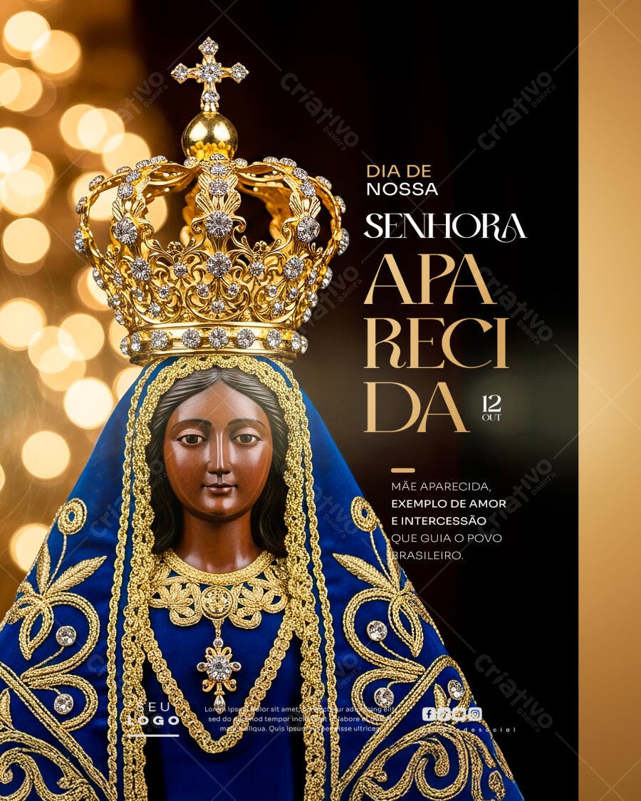 Flyer para Dia de Nossa Senhora Aparecida PSD Editável