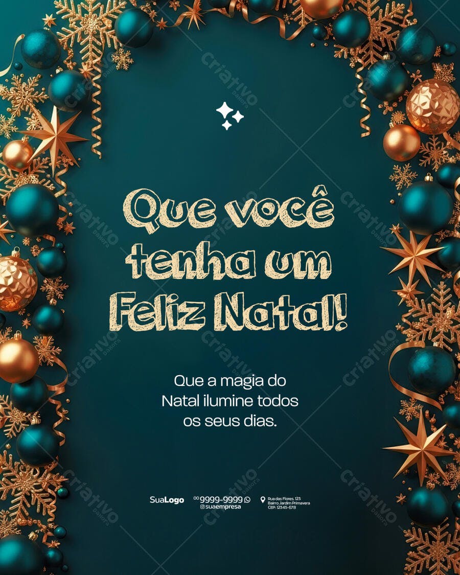 Cartão de Natal Feliz Natal PSD Editável