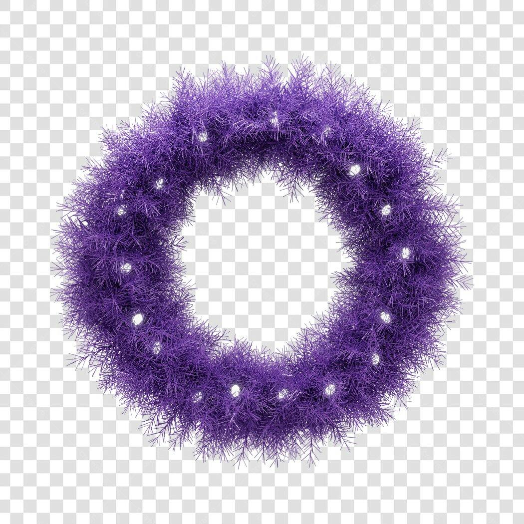 Guirlanda Festiva Roxa com Luzes Brancas PNG com fundo transparente