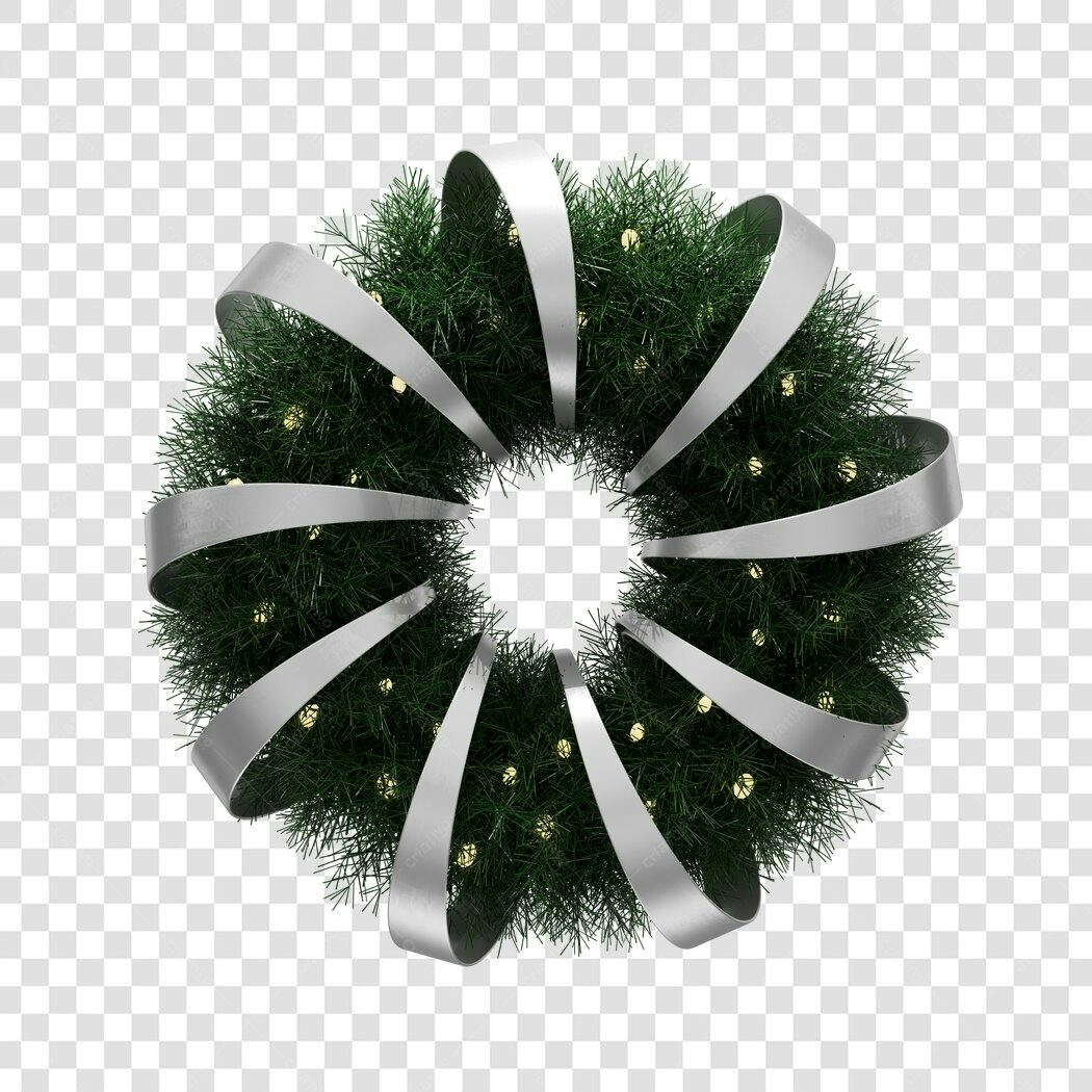 Elemento decorativo Guirlanda de Natal Prata e Dourada PNG com fundo transparente