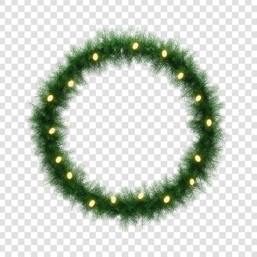 Guirlanda de Natal com luzes amarelas PNG com fundo transparente