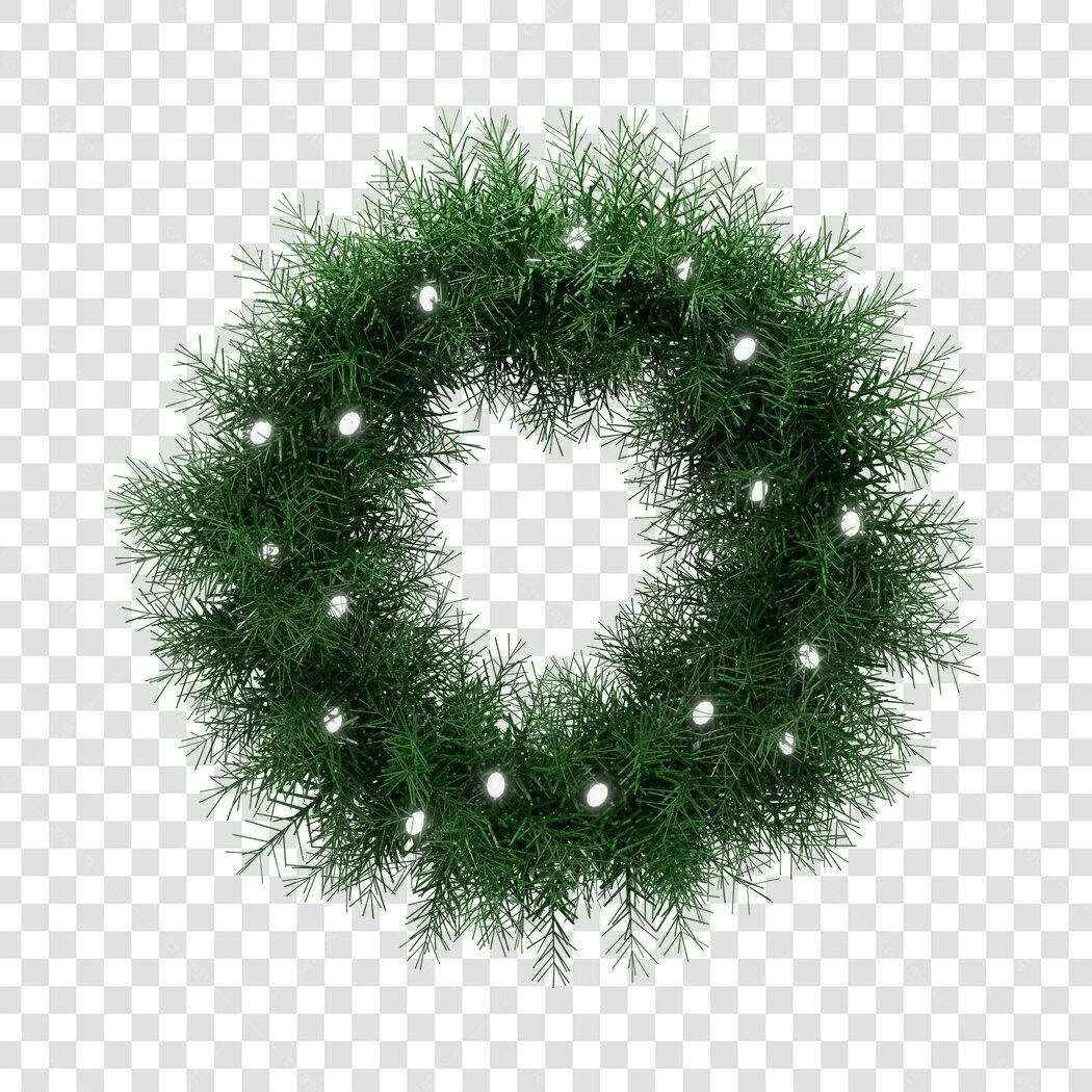 Guirlanda de Natal verde com luzes PNG com fundo transparente