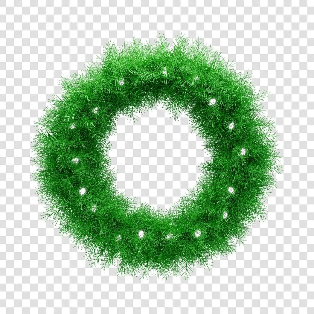 Gráfico Guirlanda Natalina verde festiva com luzes PNG com fundo transparente