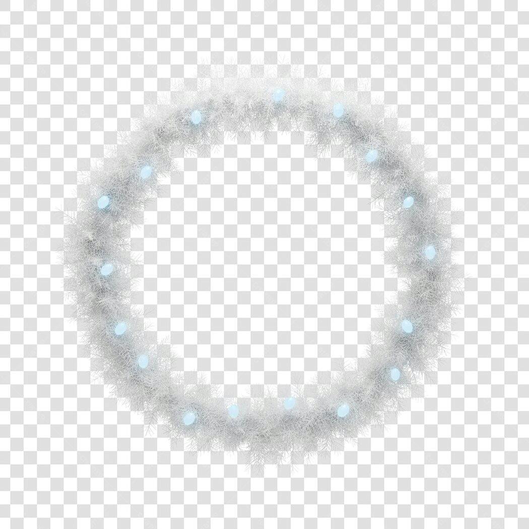 Coroa de Natal festiva branca azul luzes LED PNG com fundo transparente