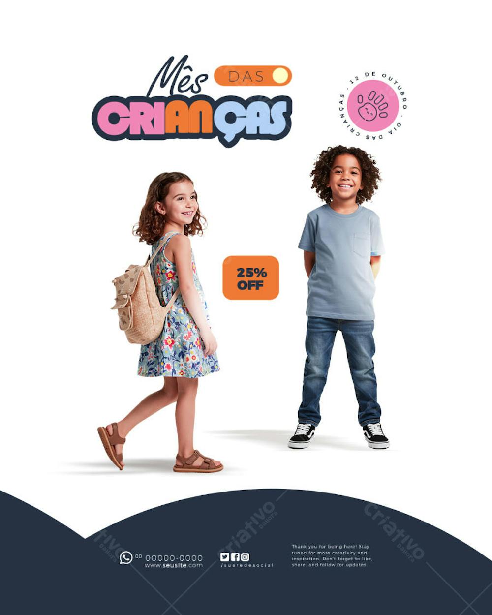 Editable PSD Social Media Post for Kids' Month PSD Premium [download]