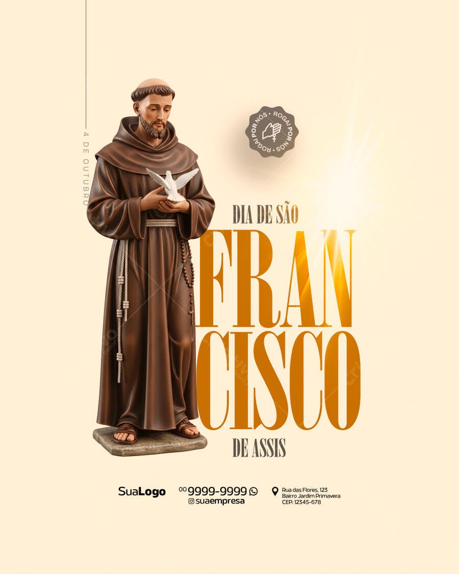 Flyer Dia de São Francisco de Assis PSD Editável
