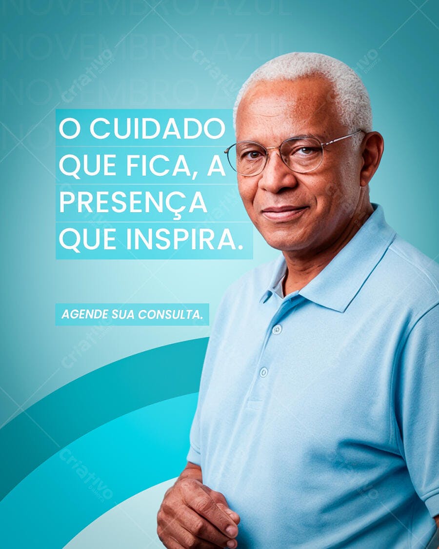 Flyer para Novembro Azul Saúde Masculina PSD Editável
