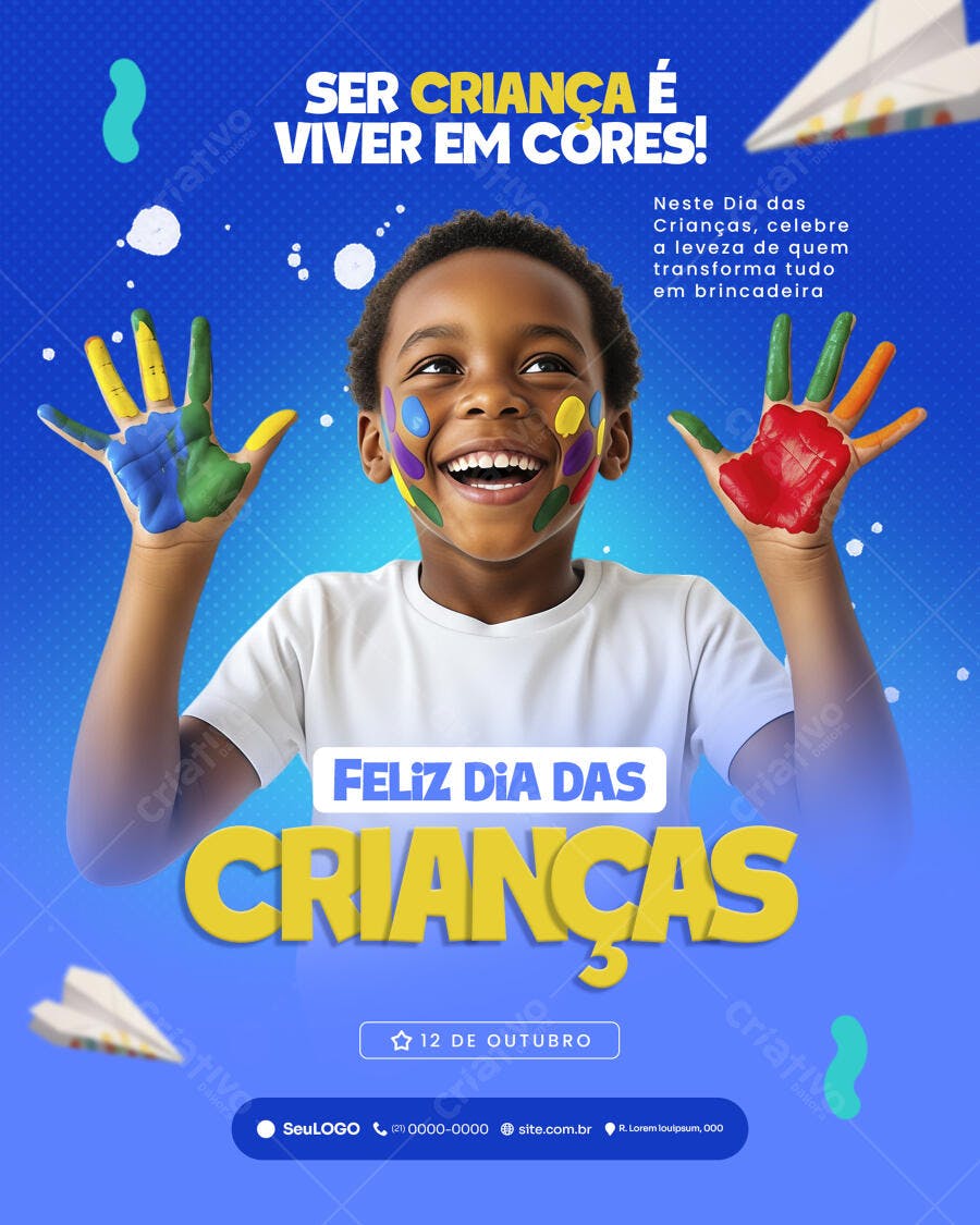 Flyer para o Dia das Crianças PSD Editável