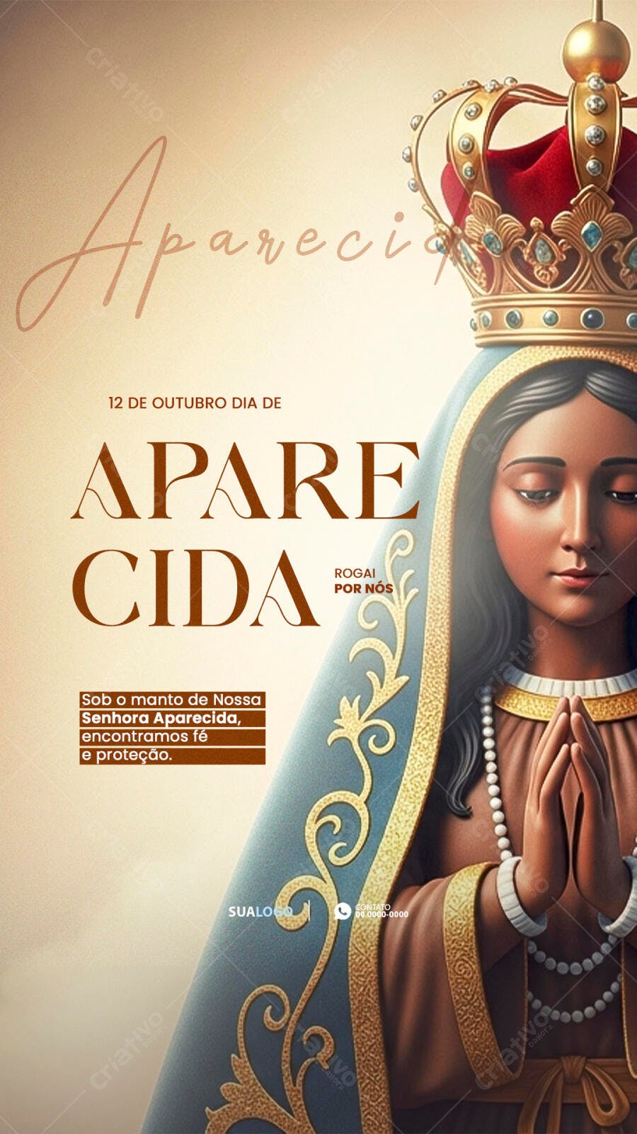 Flyer Dia de Nossa Senhora Aparecida PSD Editável