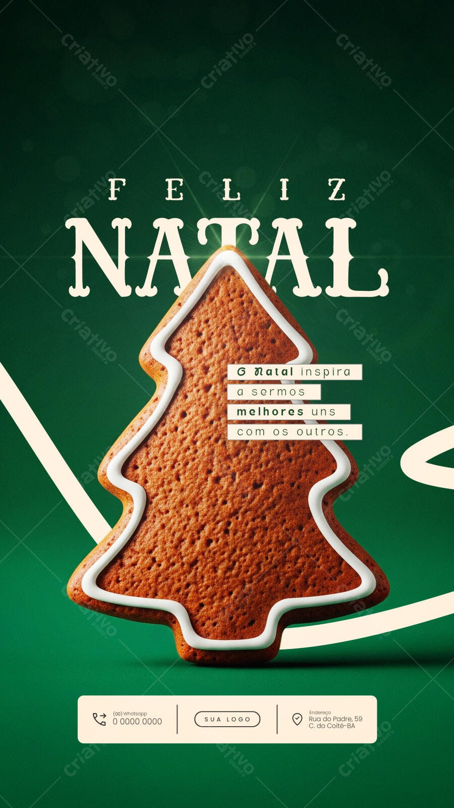 Flyer de Natal com Biscoito de Gengibre PSD Editável