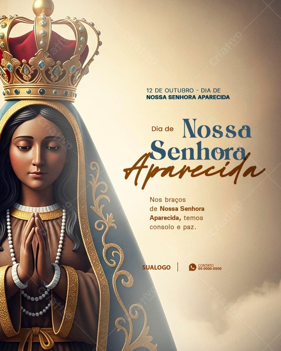 Flyer Dia de Nossa Senhora Aparecida PSD Editável