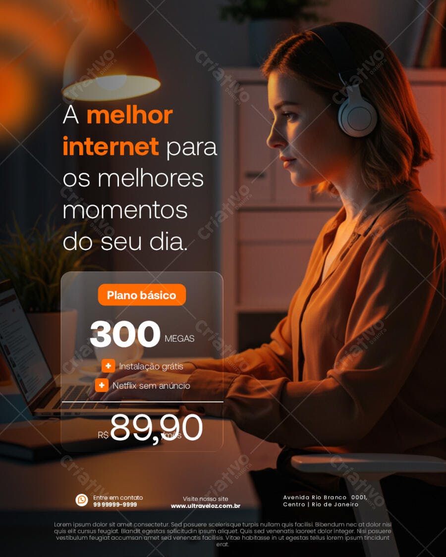 Flyer para Plano de Internet Residencial PSD Editável