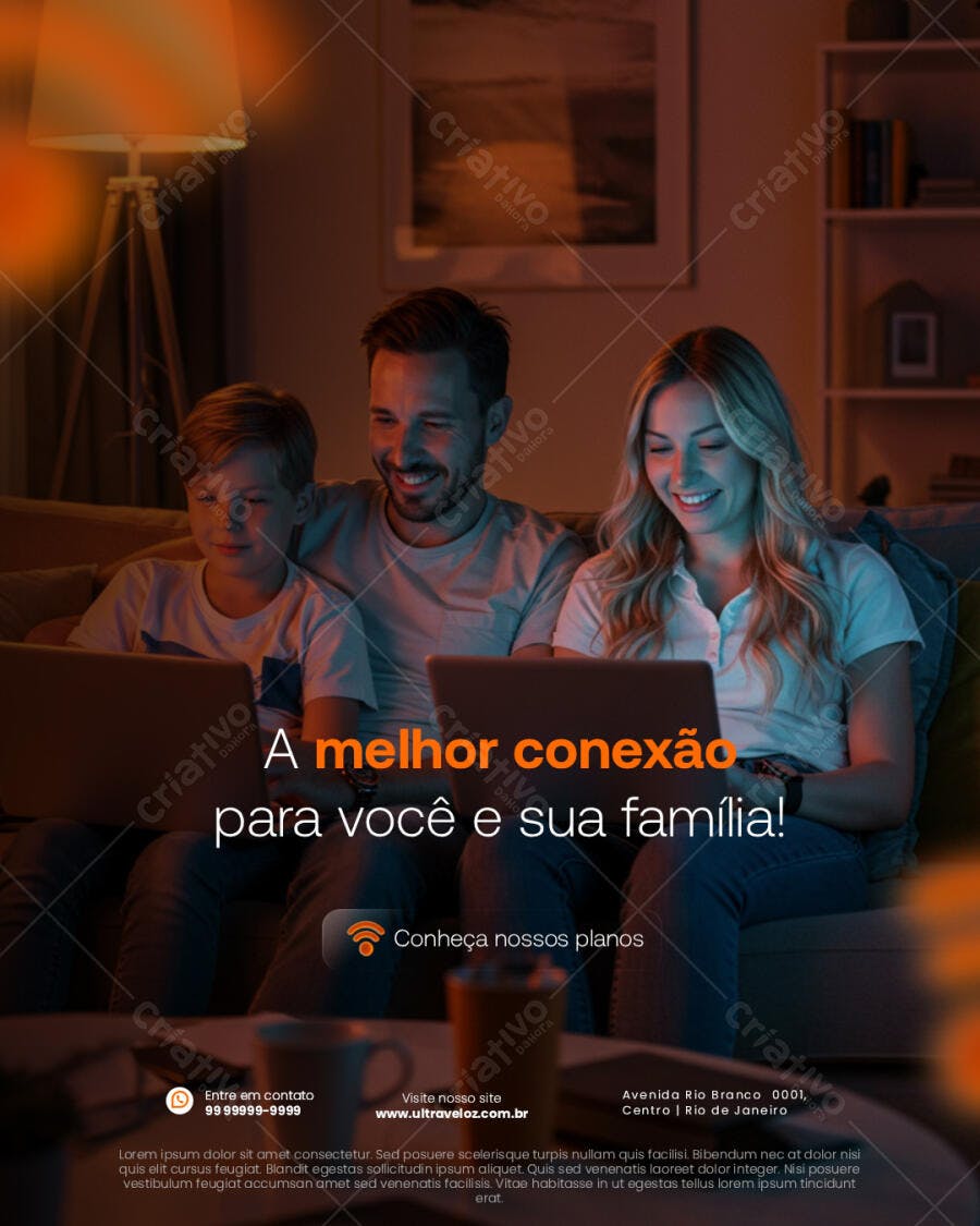 Flyer Digital para Conexão Familiar com Notebooks PSD Editável