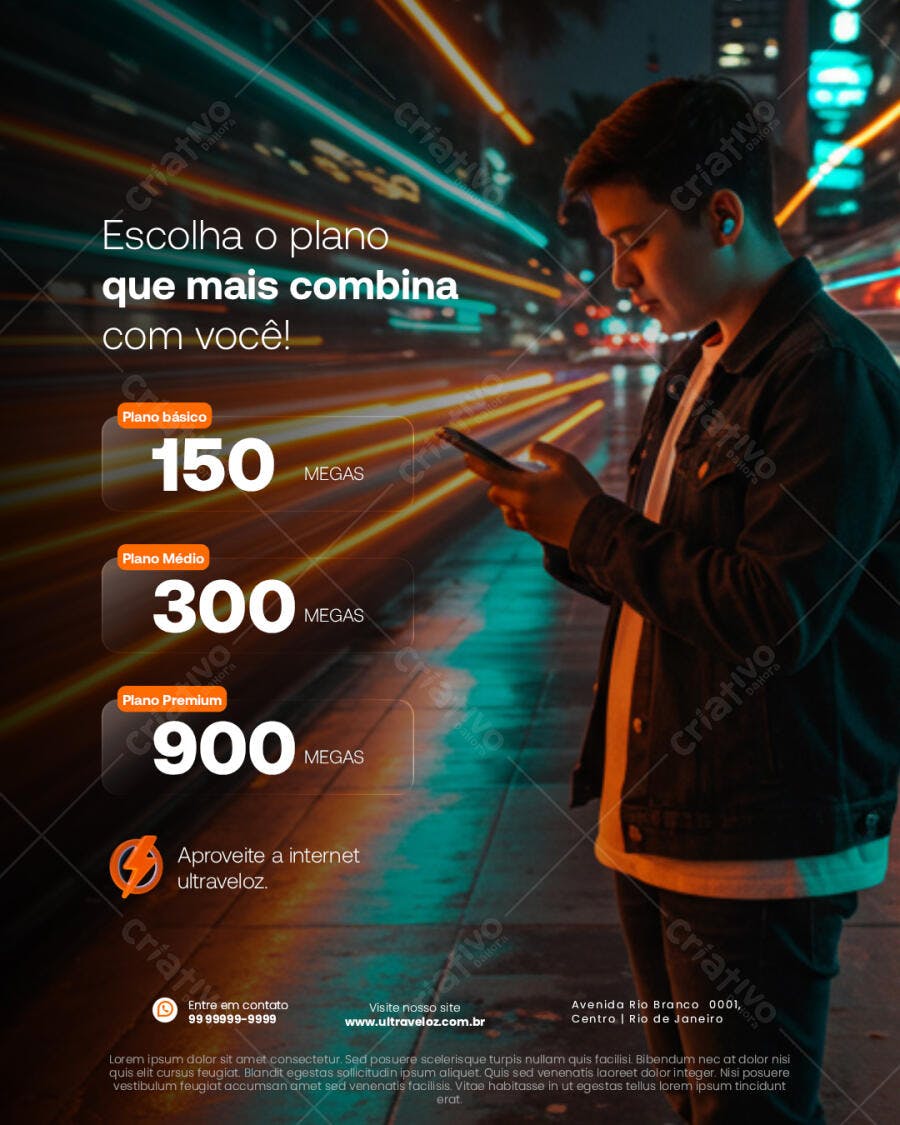 Flyer Digital para Planos de Internet Ultraveloz PSD Editável