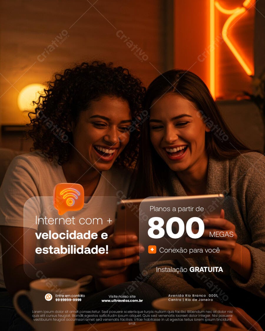 Flyer Internet 800 Megas Velocidade e Estabilidade PSD Editável