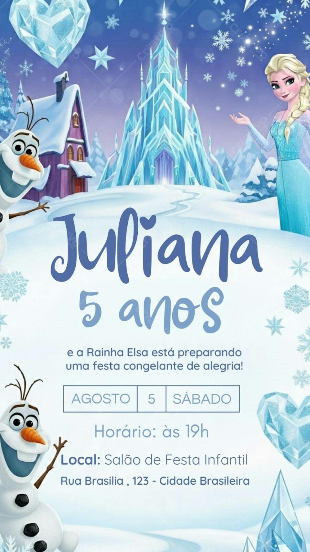 Convite Frozen Aniversario