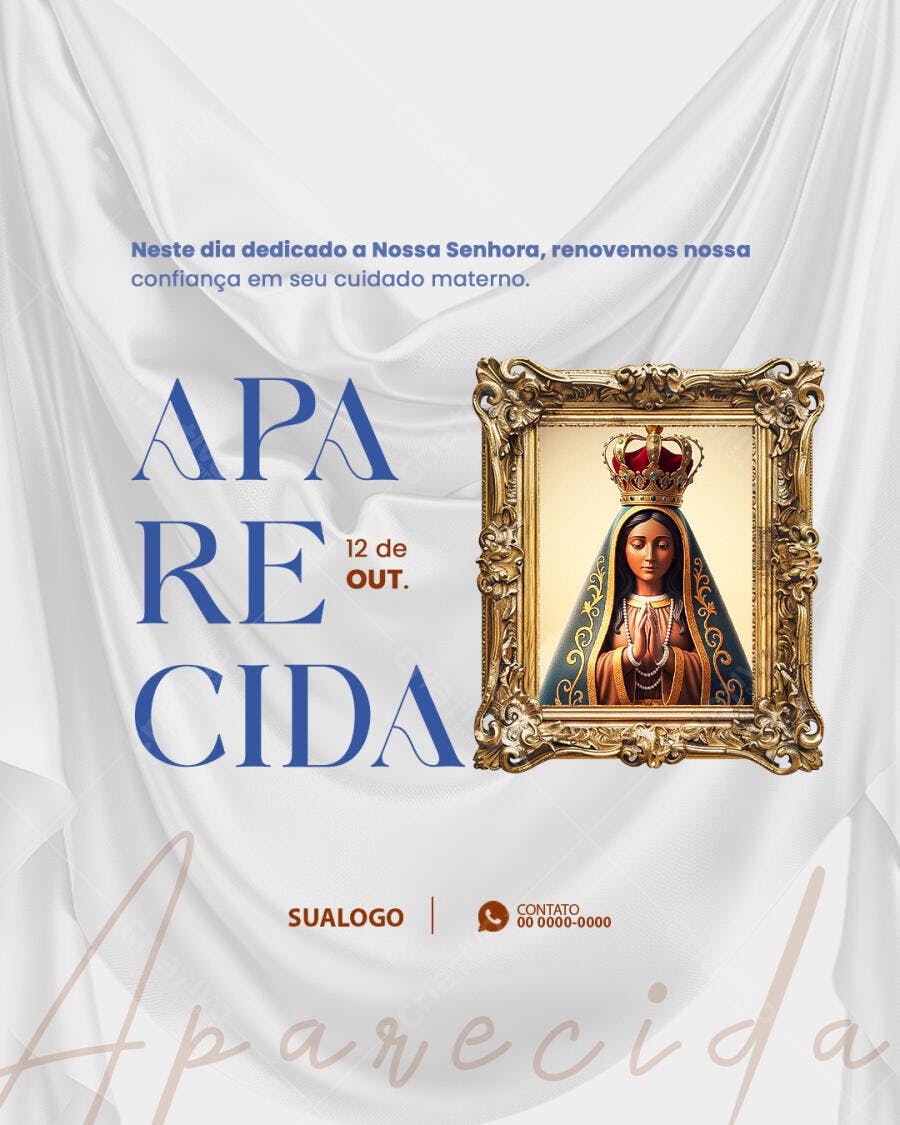 Flyer Dia de Nossa Senhora Aparecida PSD Editável